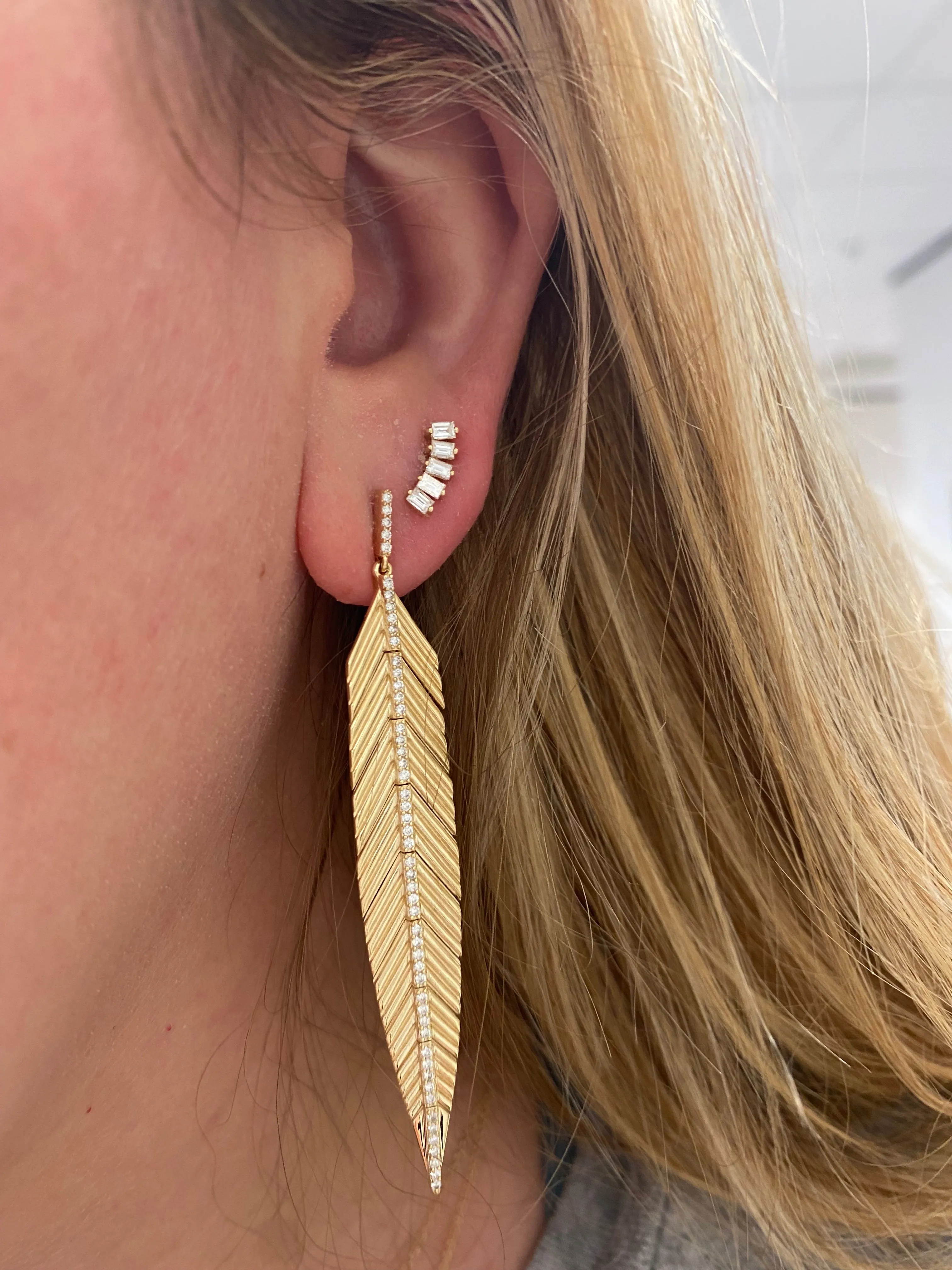 Large Leaf Dangle Earrings