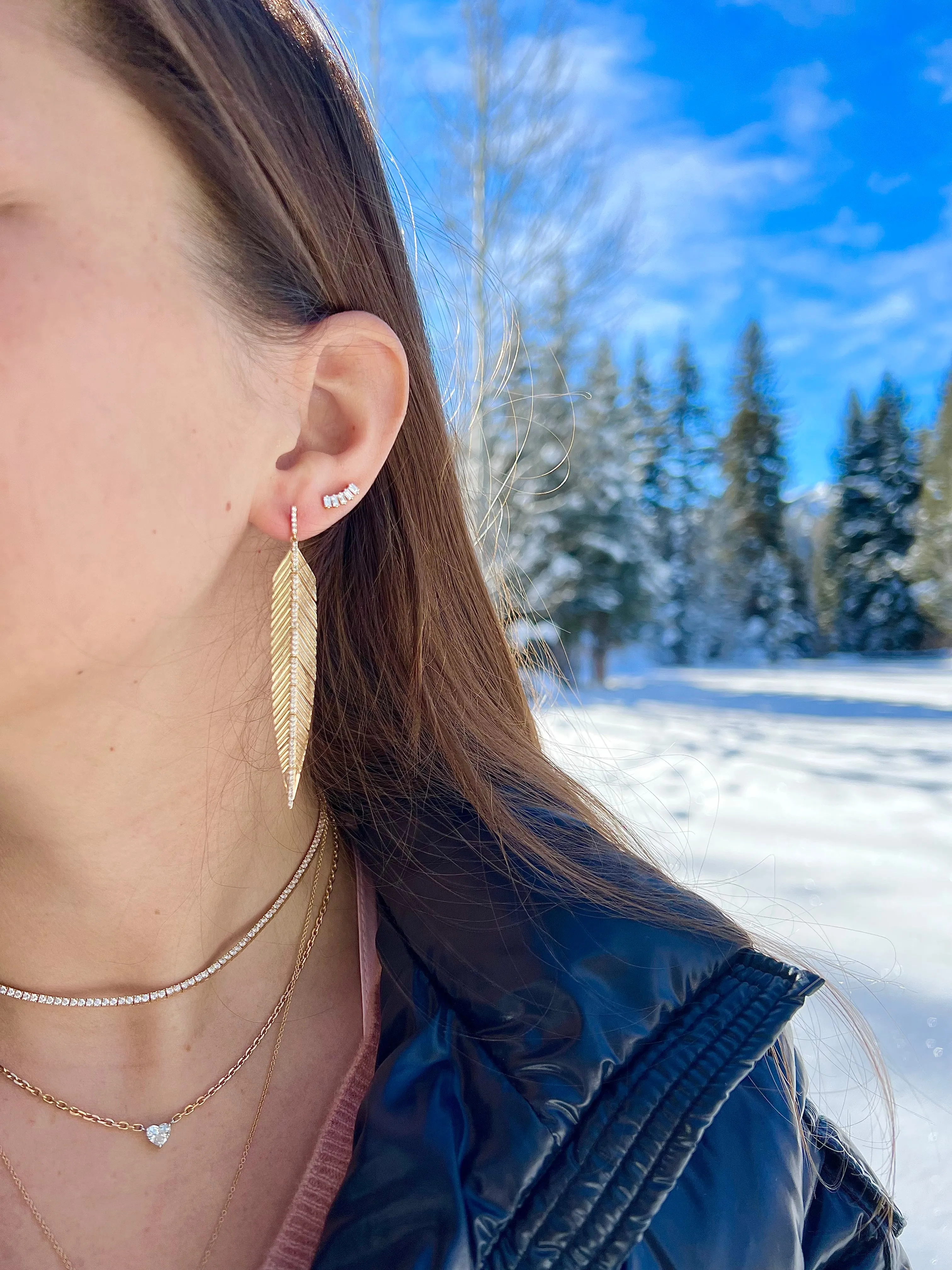 Large Leaf Dangle Earrings