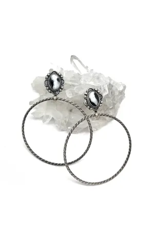 Large White Buffalo Statement Earrings
