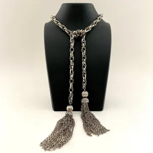 Late 60s/ Early 70s Lariat Tassel Chain Necklace