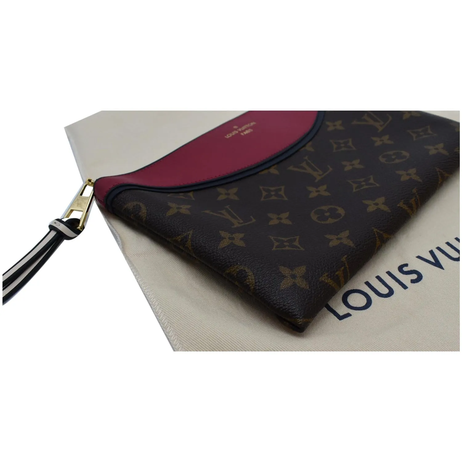 LOUIS VUITTON Tuileries Pochette NM Monogram Canvas Leather Pouch Brown -Final Sale