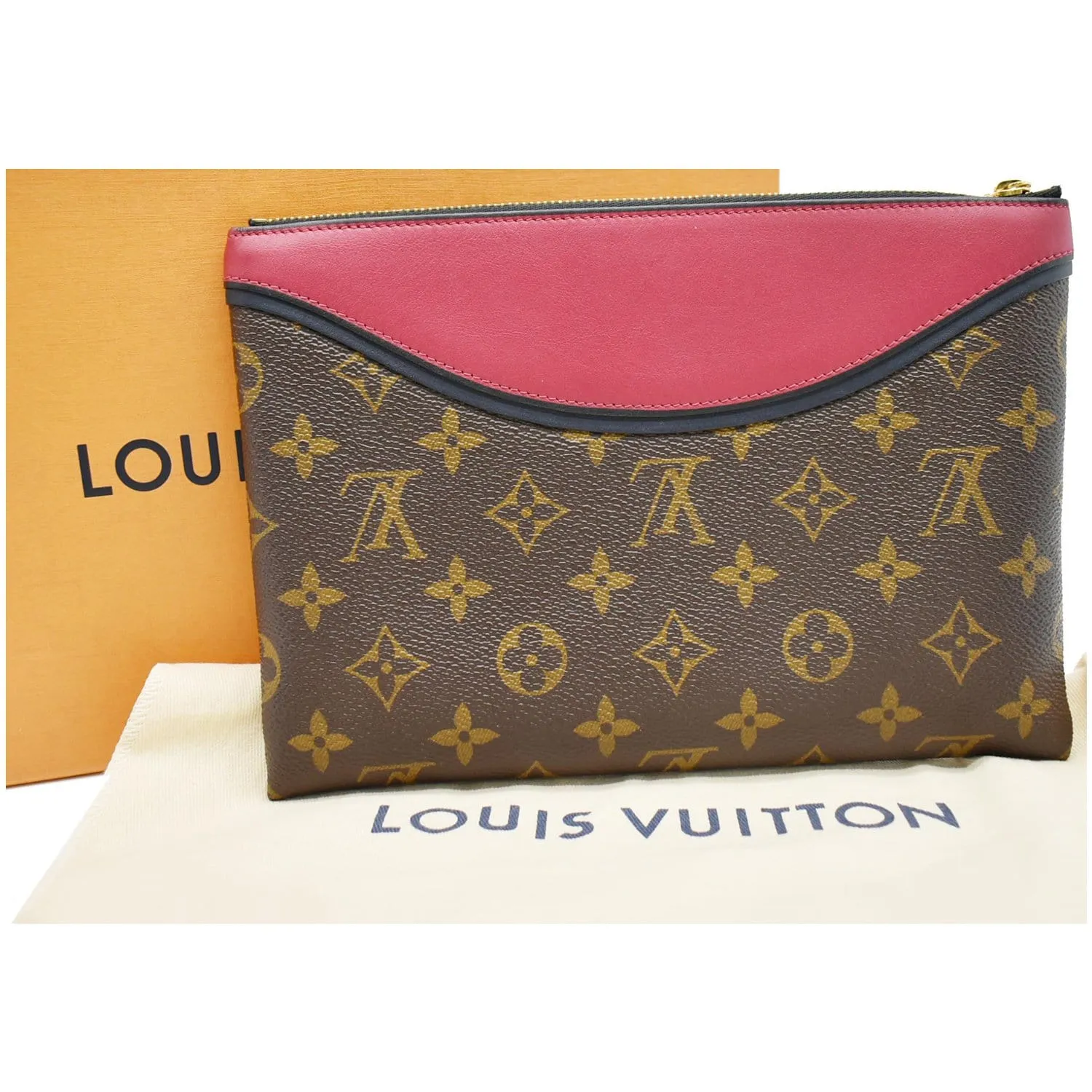 LOUIS VUITTON Tuileries Pochette NM Monogram Canvas Leather Pouch Brown -Final Sale