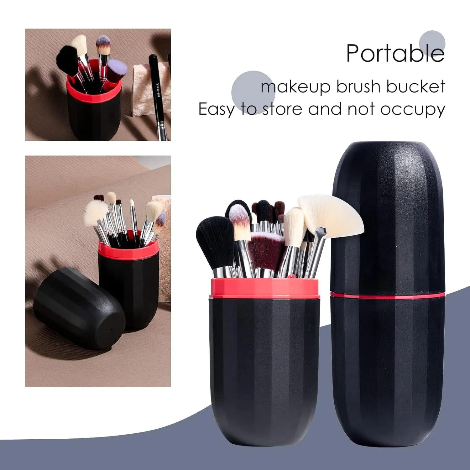 Makeup Brushes  Premium Synthetic Foundation Powder Concealers Eye Shadows Makeup 18 Pcs Brush Set, Black Color with Case