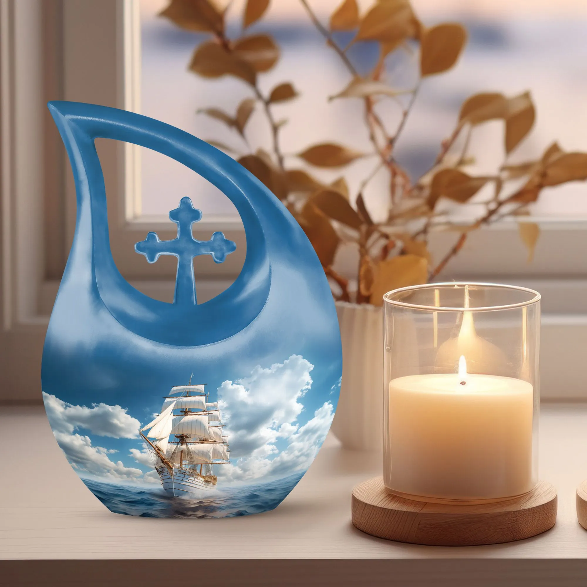 Maritime Voyage Ship Urn & Marble Urn - Revered Memorial Urn