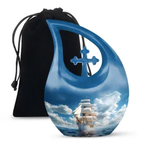 Maritime Voyage Ship Urn & Marble Urn - Revered Memorial Urn