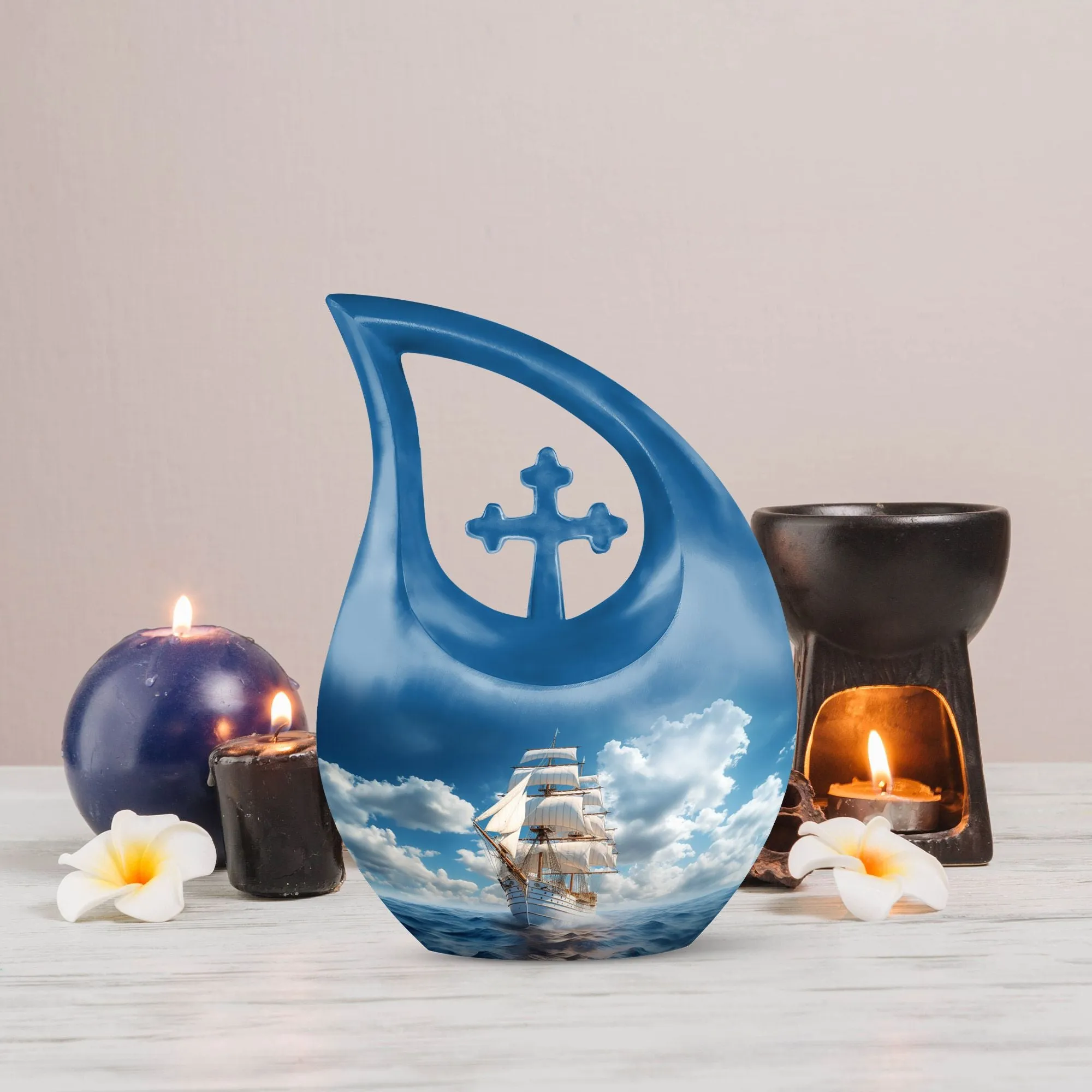 Maritime Voyage Ship Urn & Marble Urn - Revered Memorial Urn