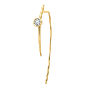 Medium Infinite Tusk Earring with Floating Diamond