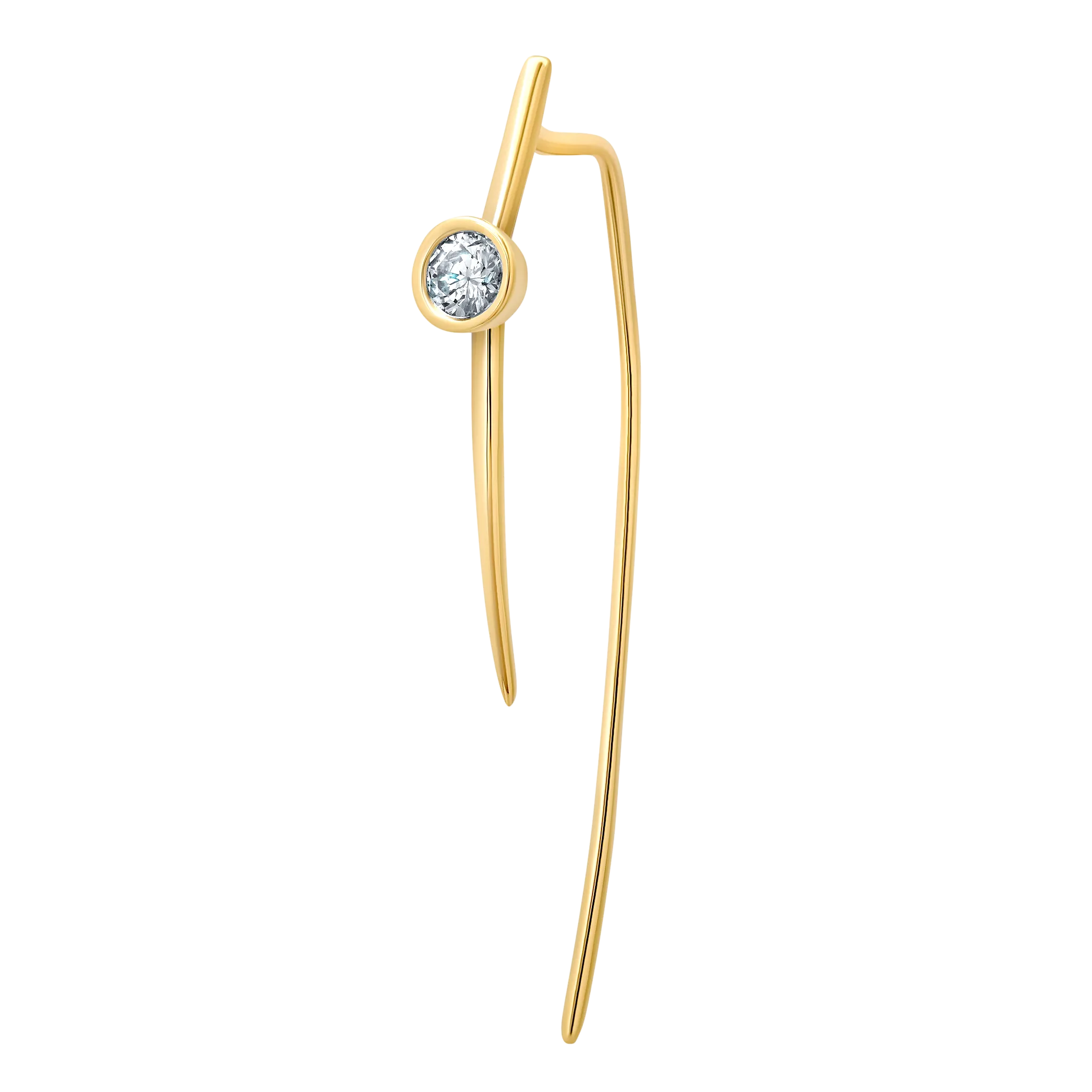 Medium Infinite Tusk Earring with Floating Diamond