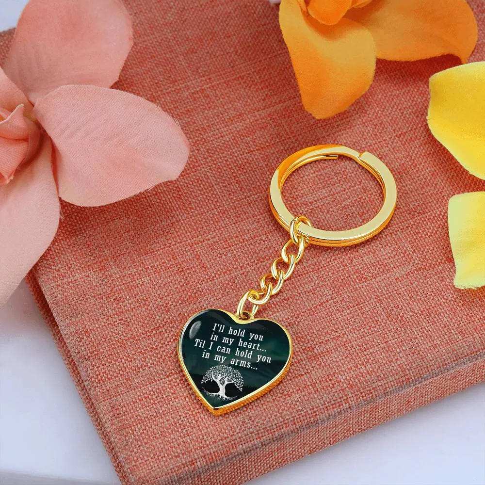 Mom Remembrance Statement Heart Keychain