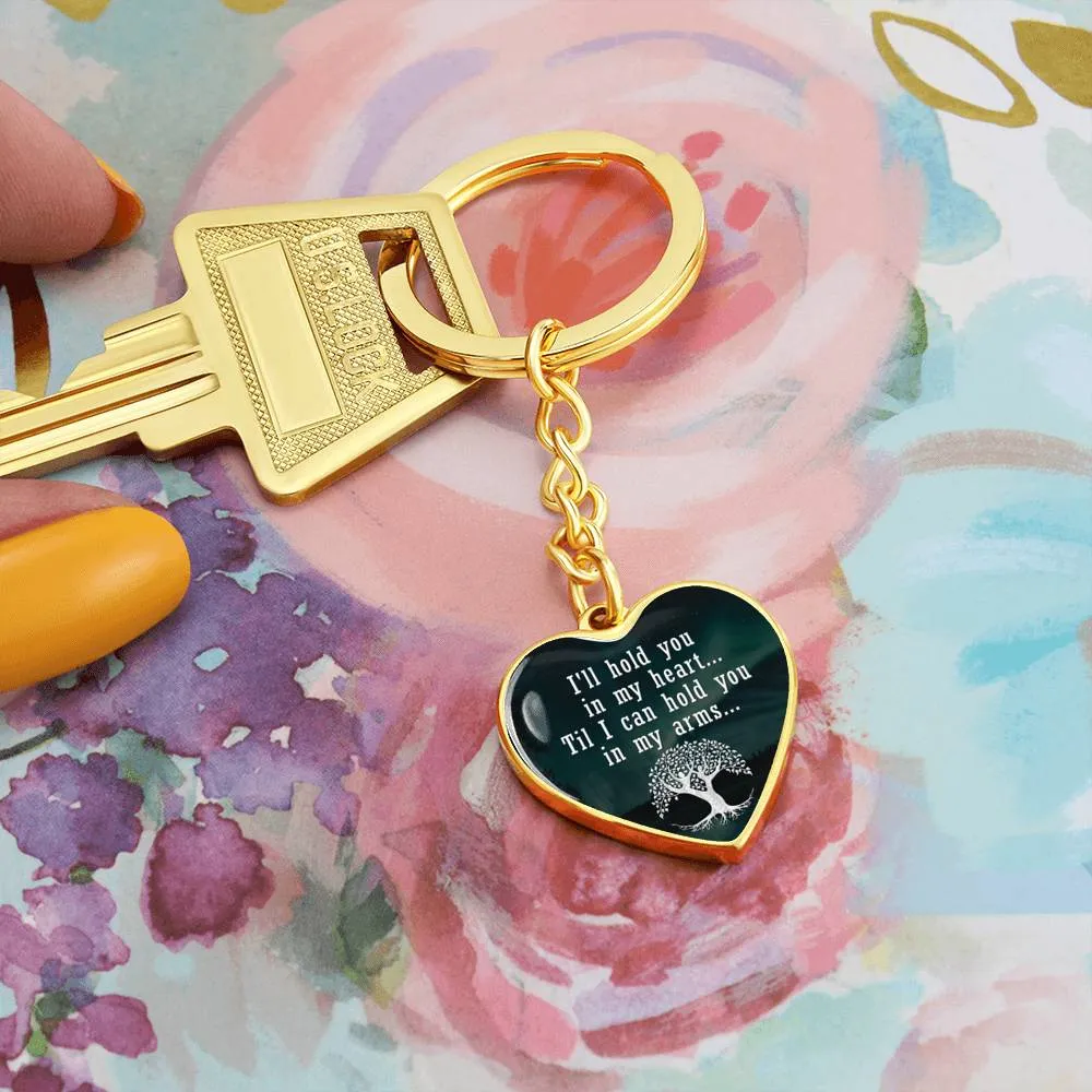 Mom Remembrance Statement Heart Keychain