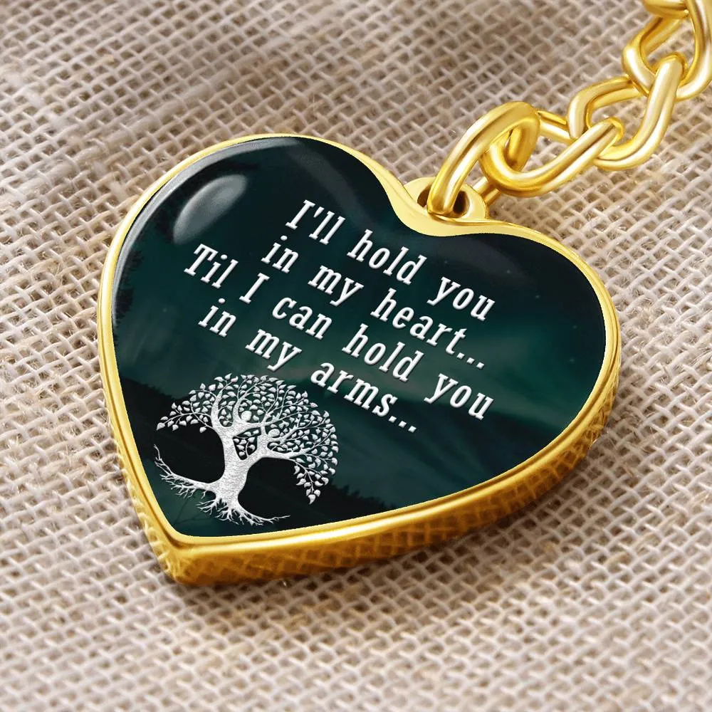 Mom Remembrance Statement Heart Keychain