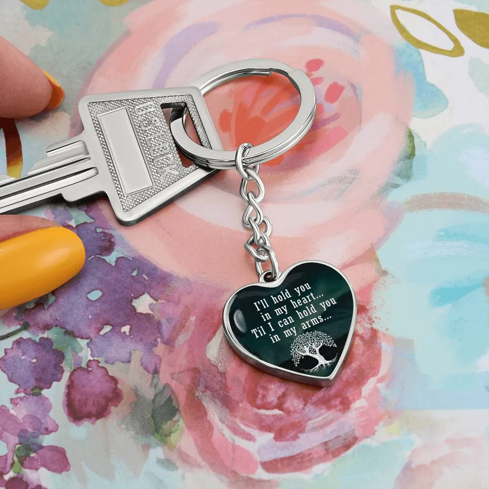 Mom Remembrance Statement Heart Keychain