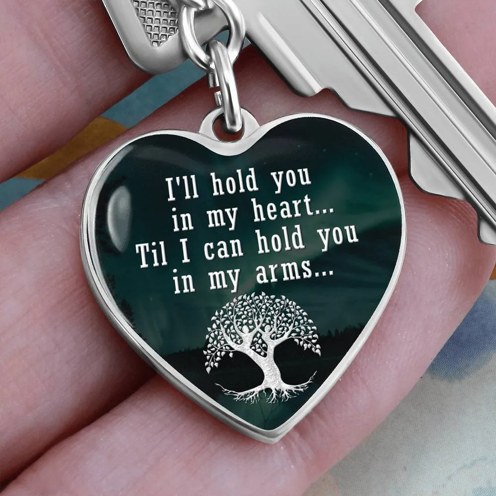 Mom Remembrance Statement Heart Keychain