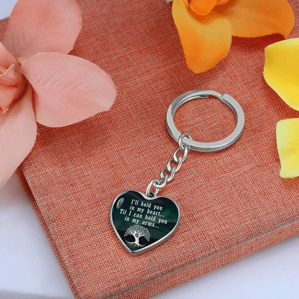 Mom Remembrance Statement Heart Keychain