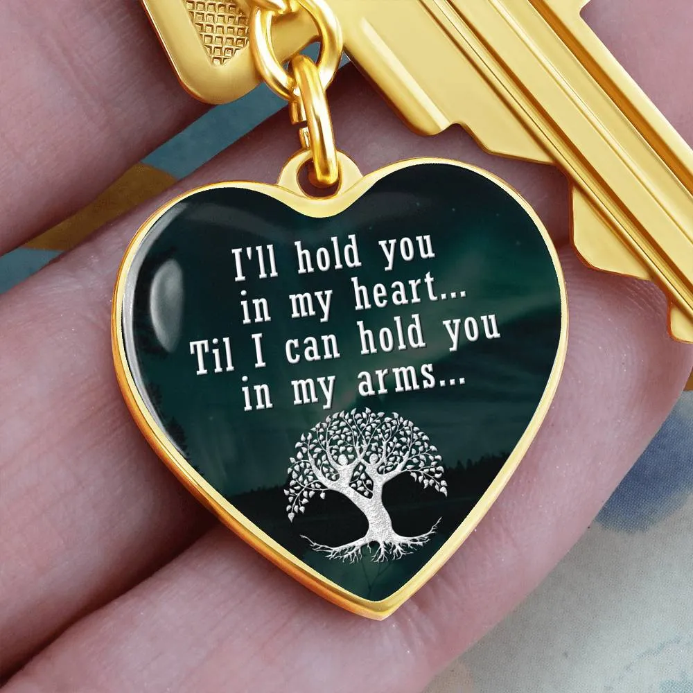 Mom Remembrance Statement Heart Keychain