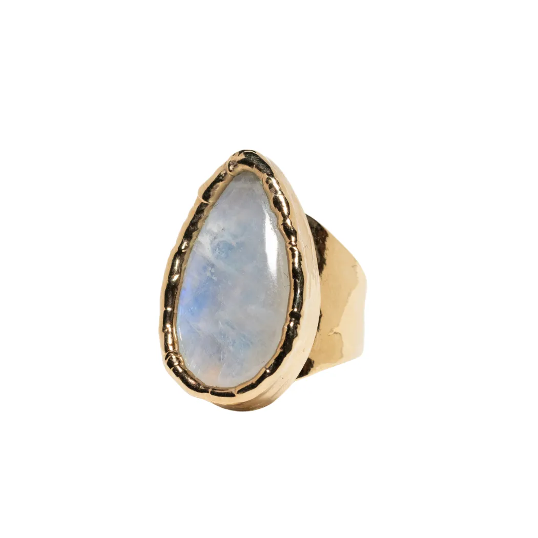 Moonstone Teardrop Cocktail Ring