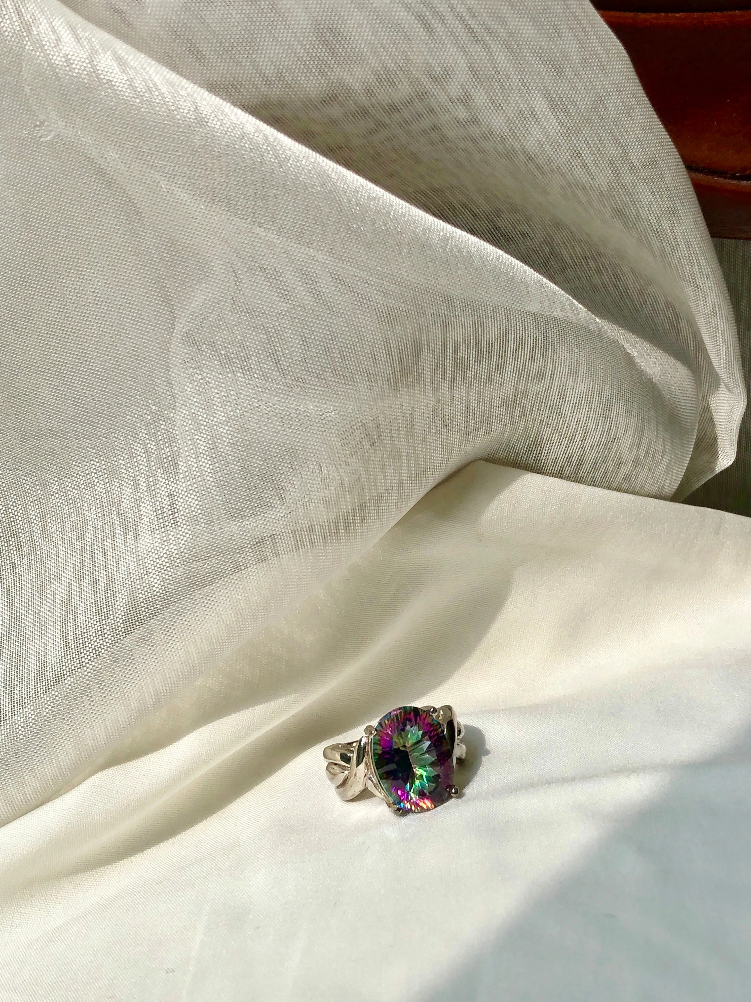 Mystic Rainbow Topaz Statement Ring