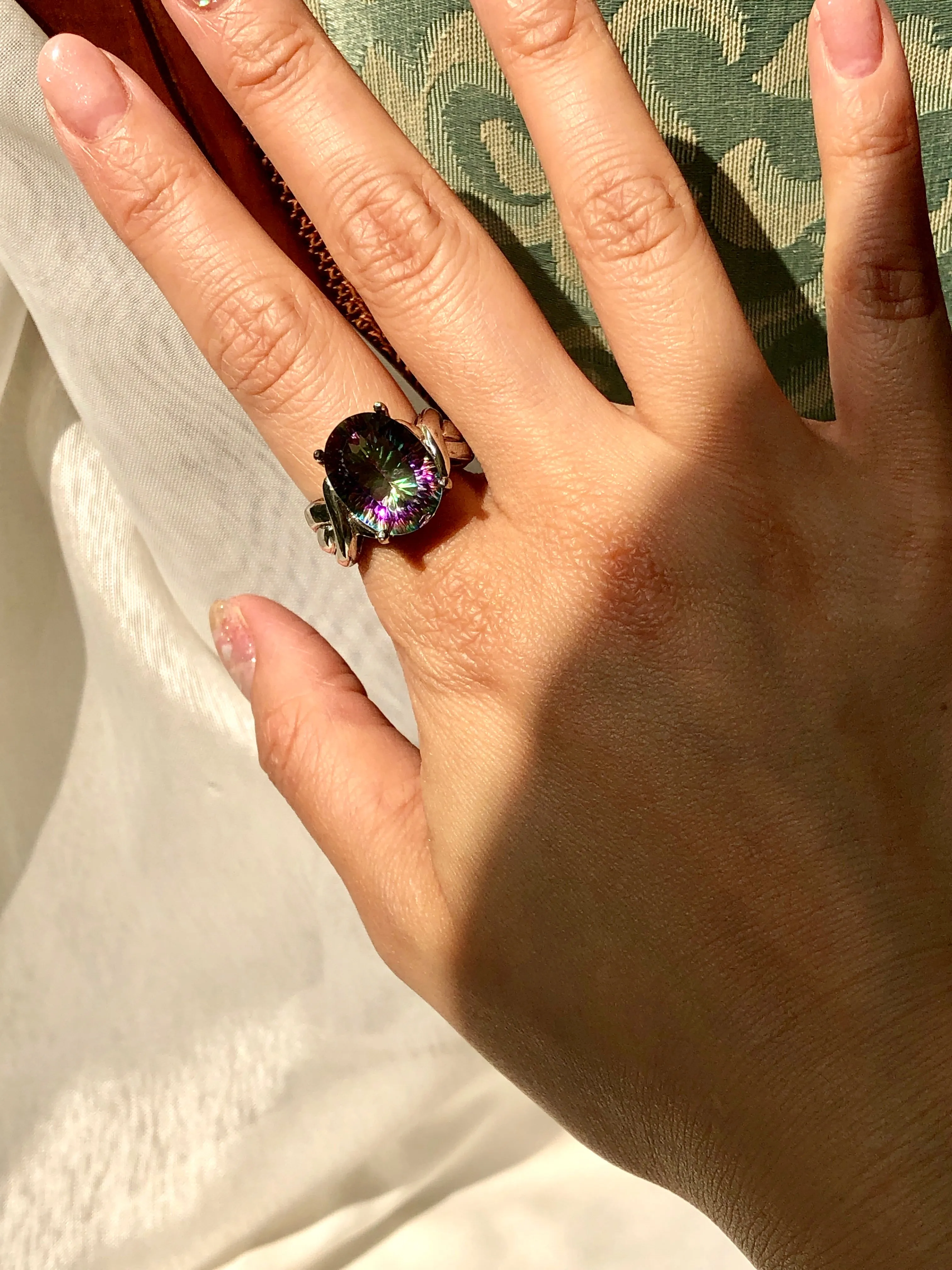 Mystic Rainbow Topaz Statement Ring