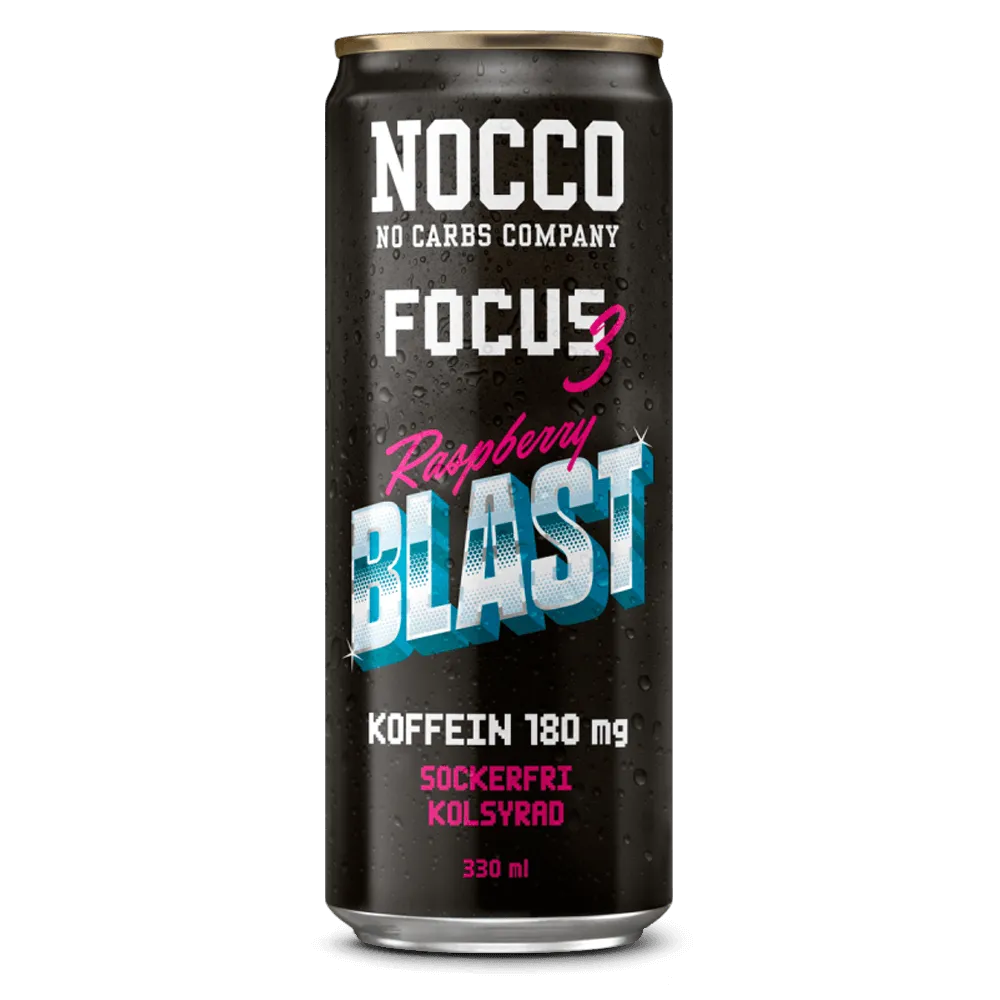 NOCCO Focus Raspberry Blast - 24x330ml. (inkl. SE pant)