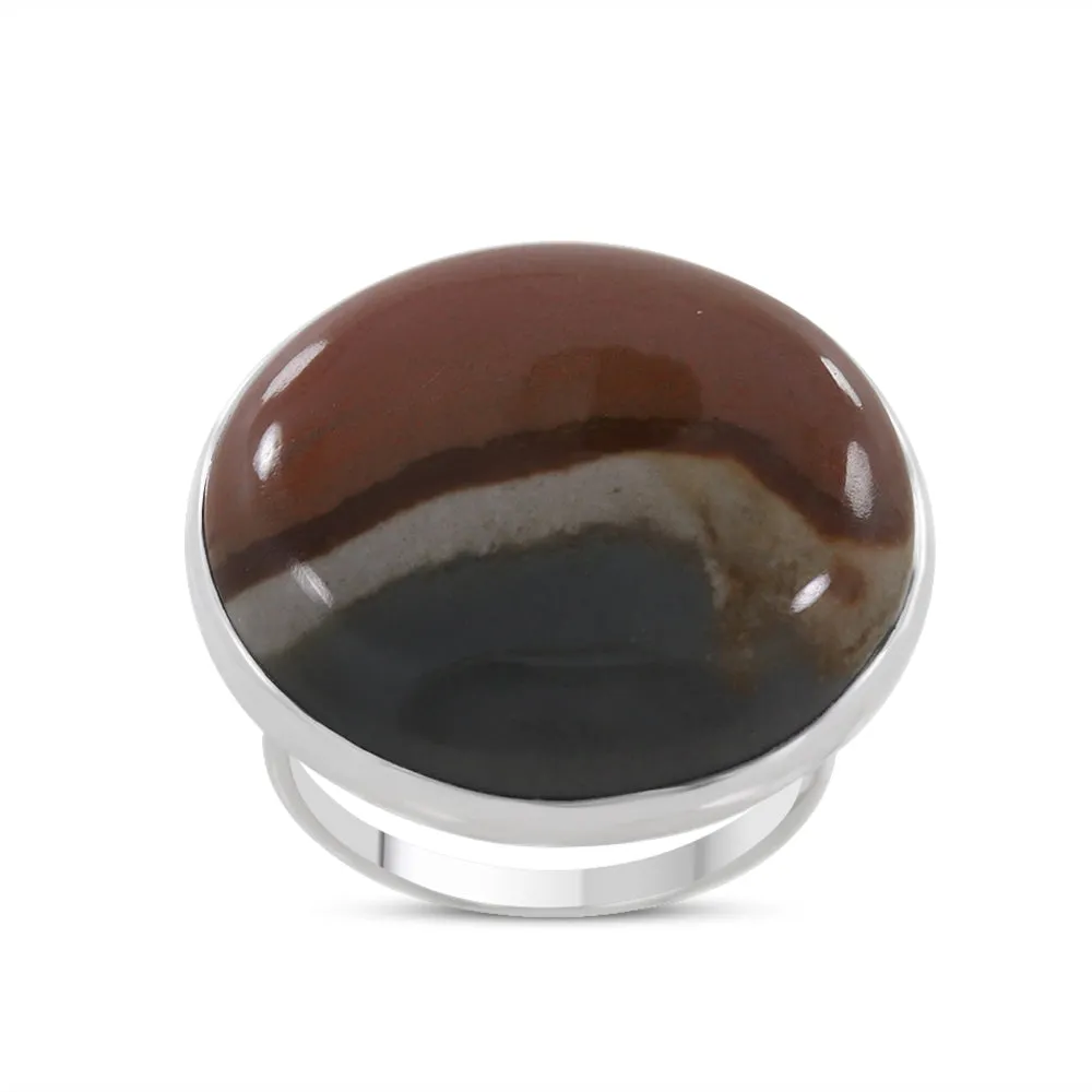 Ocean Jasper Statement Silver Ring