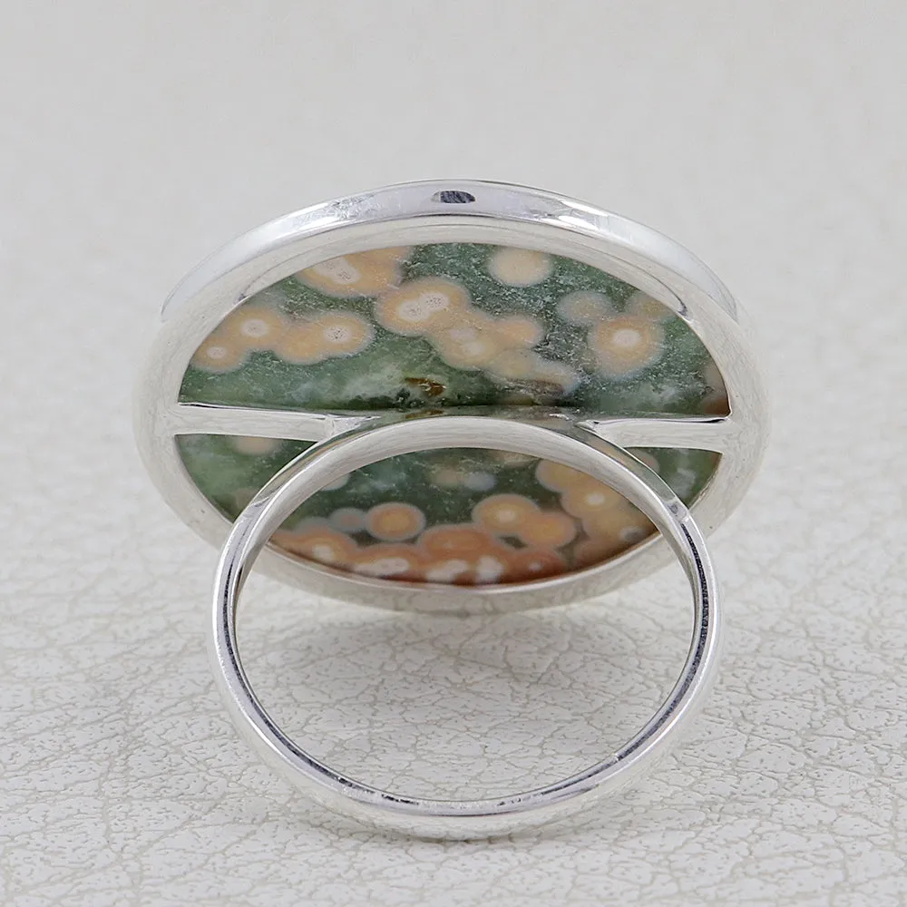 Ocean Jasper Statement Silver Ring