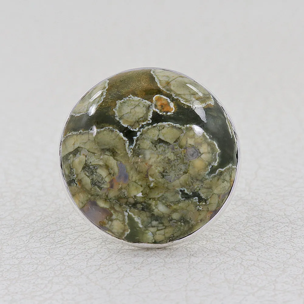 Ocean Jasper Statement Silver Ring