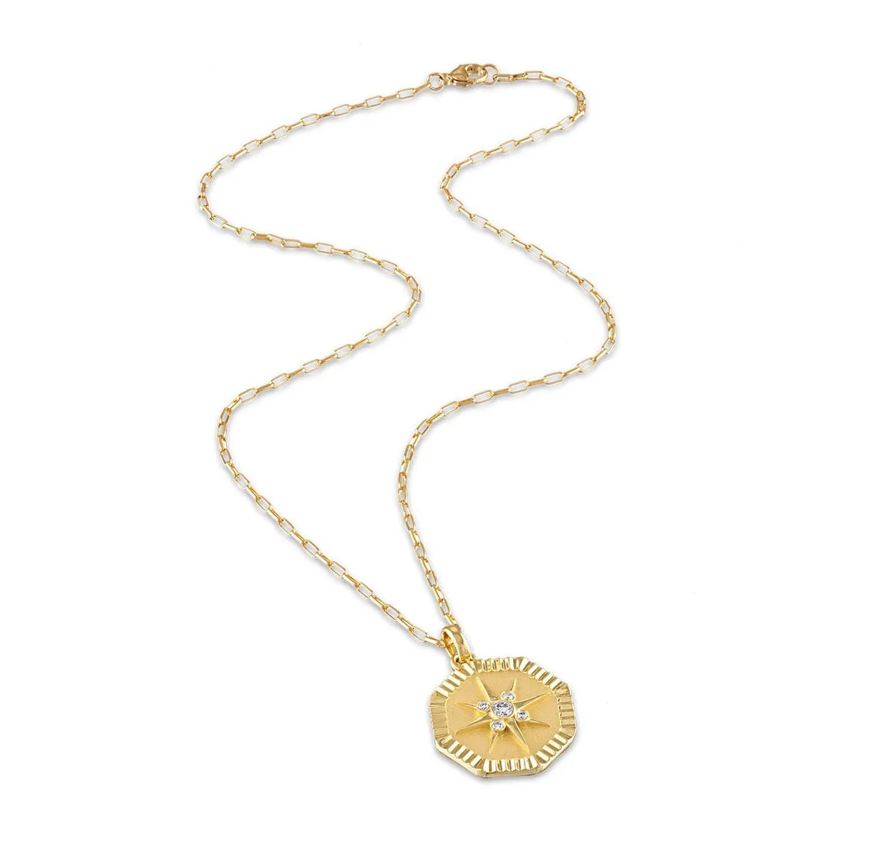 Octagon Star Pendant with Diamonds