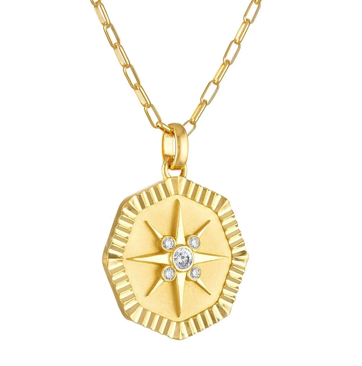 Octagon Star Pendant with Diamonds