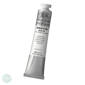 OIL PAINT - Fast Drying - Winsor & Newton GRIFFIN Alkyd -  200ml Tube -  Titanium White