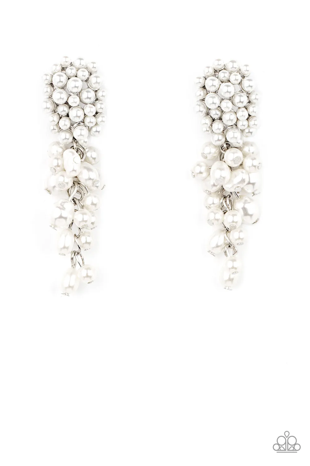Paparazzi Fabulously Flattering - White Pearl Earrings