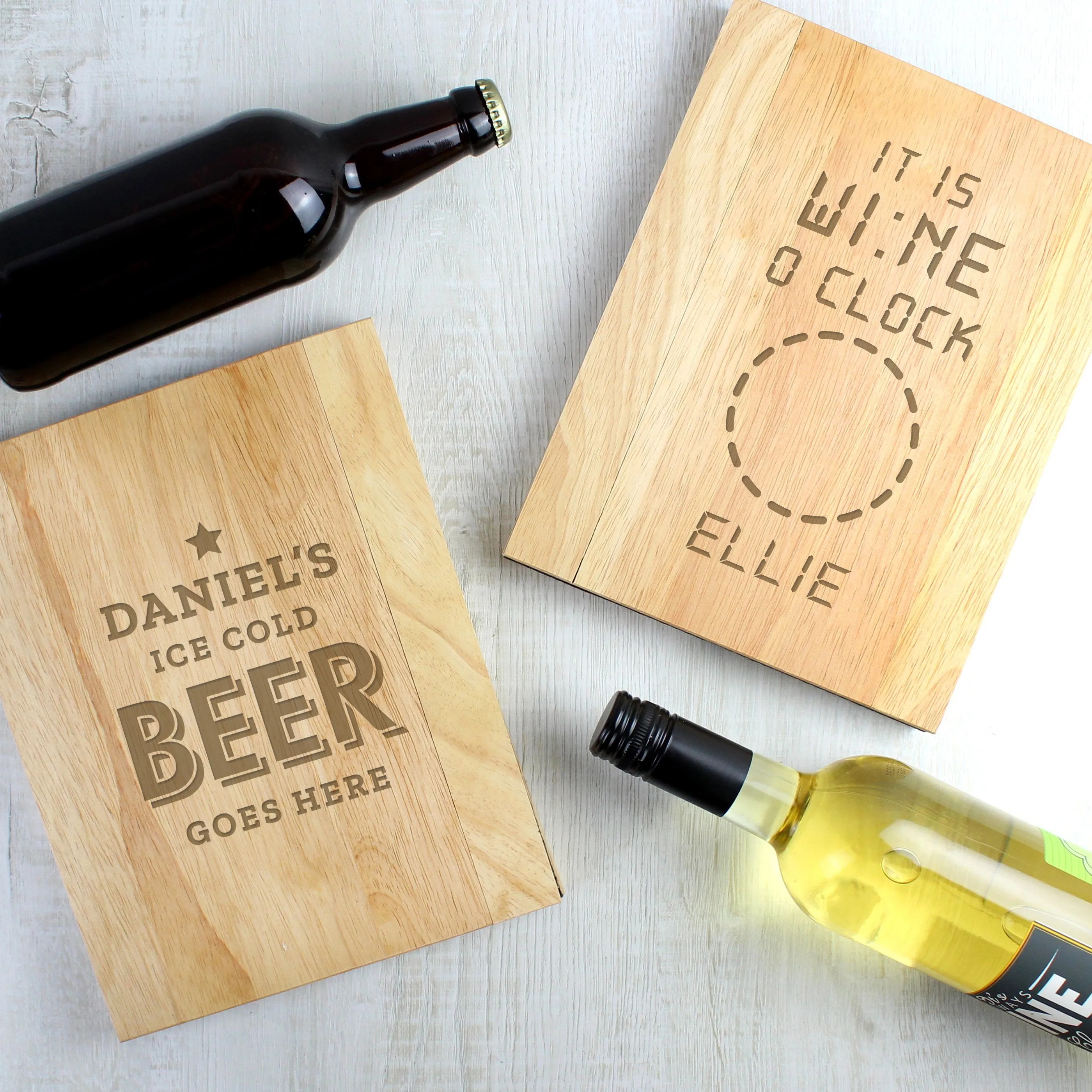 Personalised Wooden Sofa Tray It's Wine O'Clock