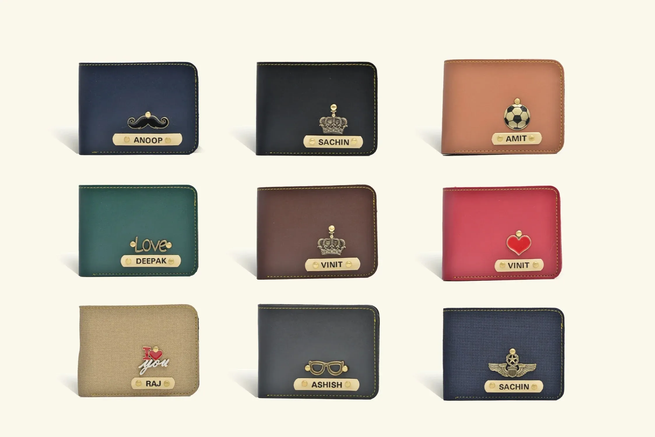 Personalized Couple's Combo : Mini Makeup Kit & Men's Wallet-Olive green