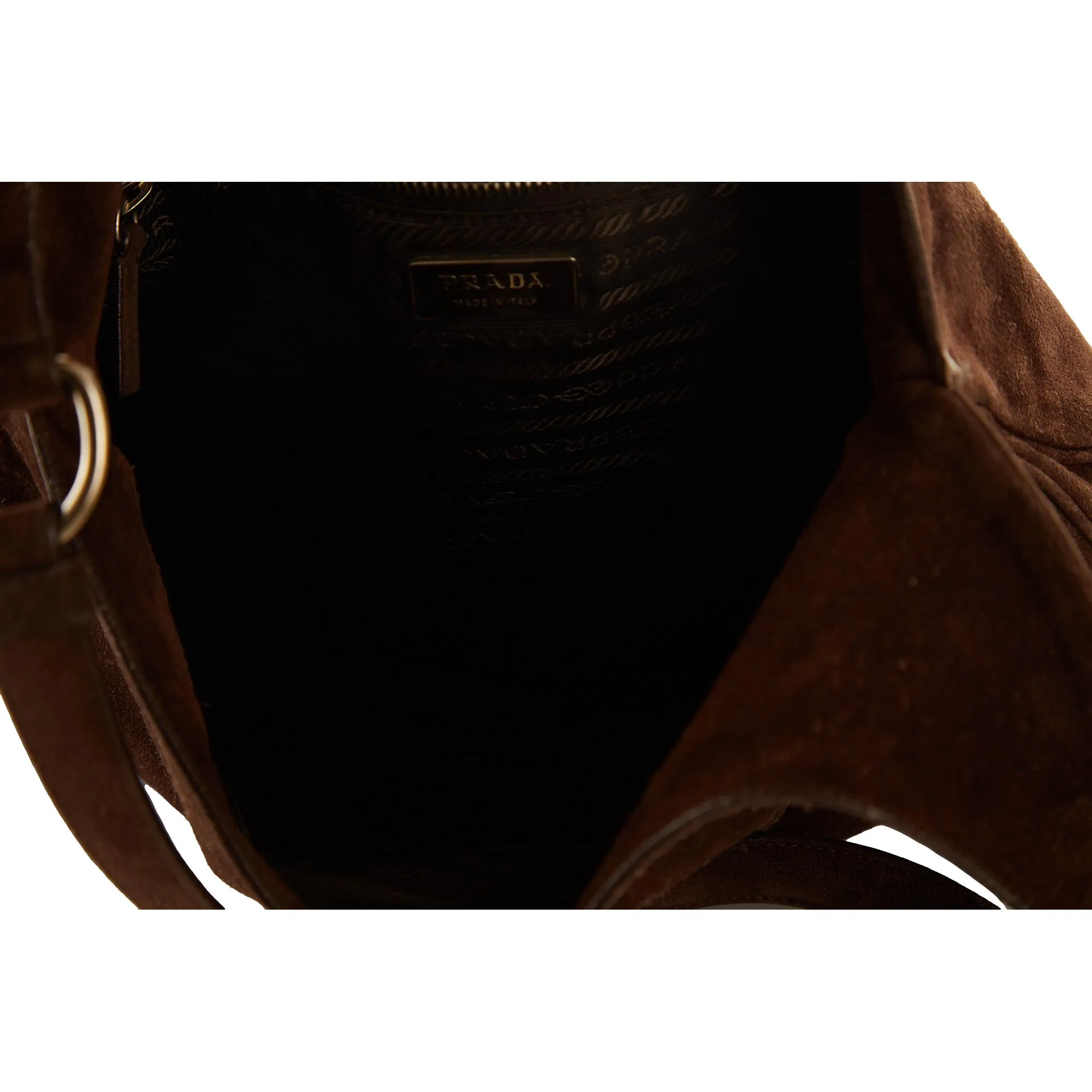 Prada Brown Suede Shoulder Bag