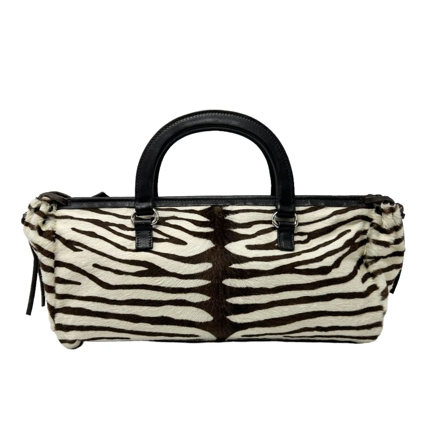 Prada Zebra Print Calf Hair Top Handle Bag