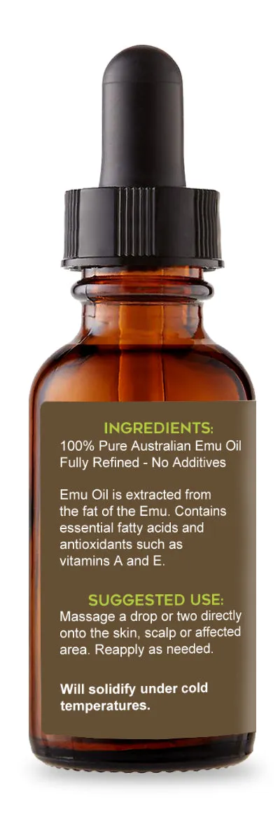 Pure 100% Australian 6X Refined Premium Emu Oil 2 oz