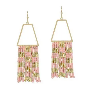 Ram Pink & Gold Dangle Earrings