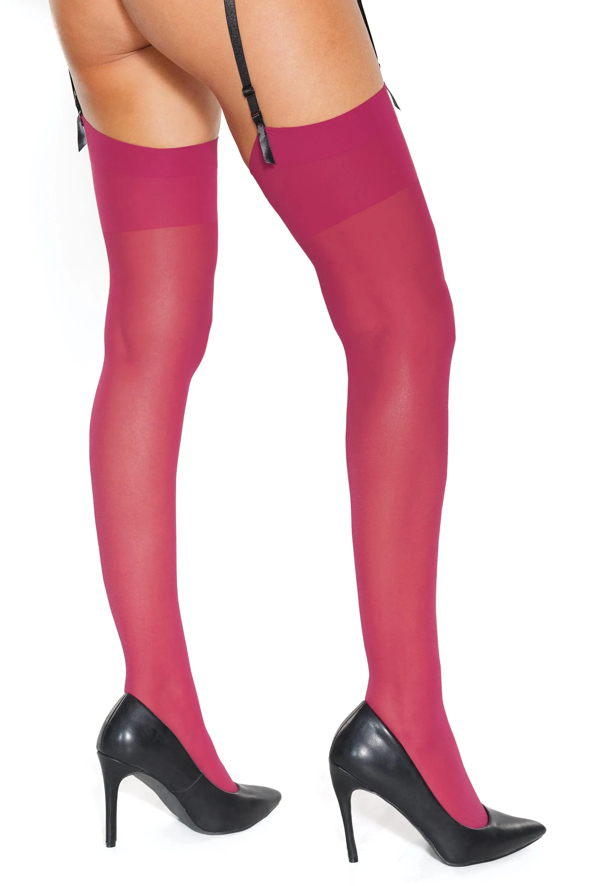 Raspberry Thigh High Stockings