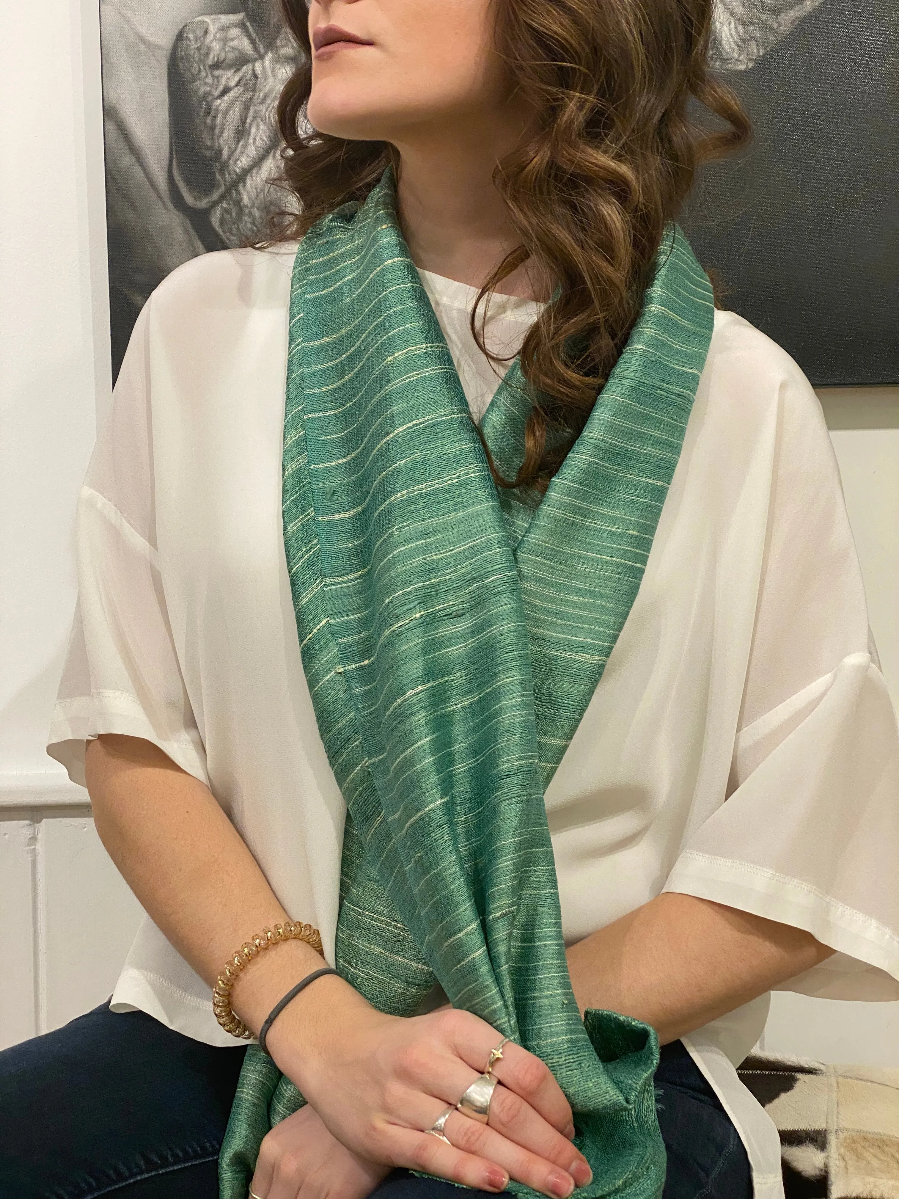 RAW SILK SCARF