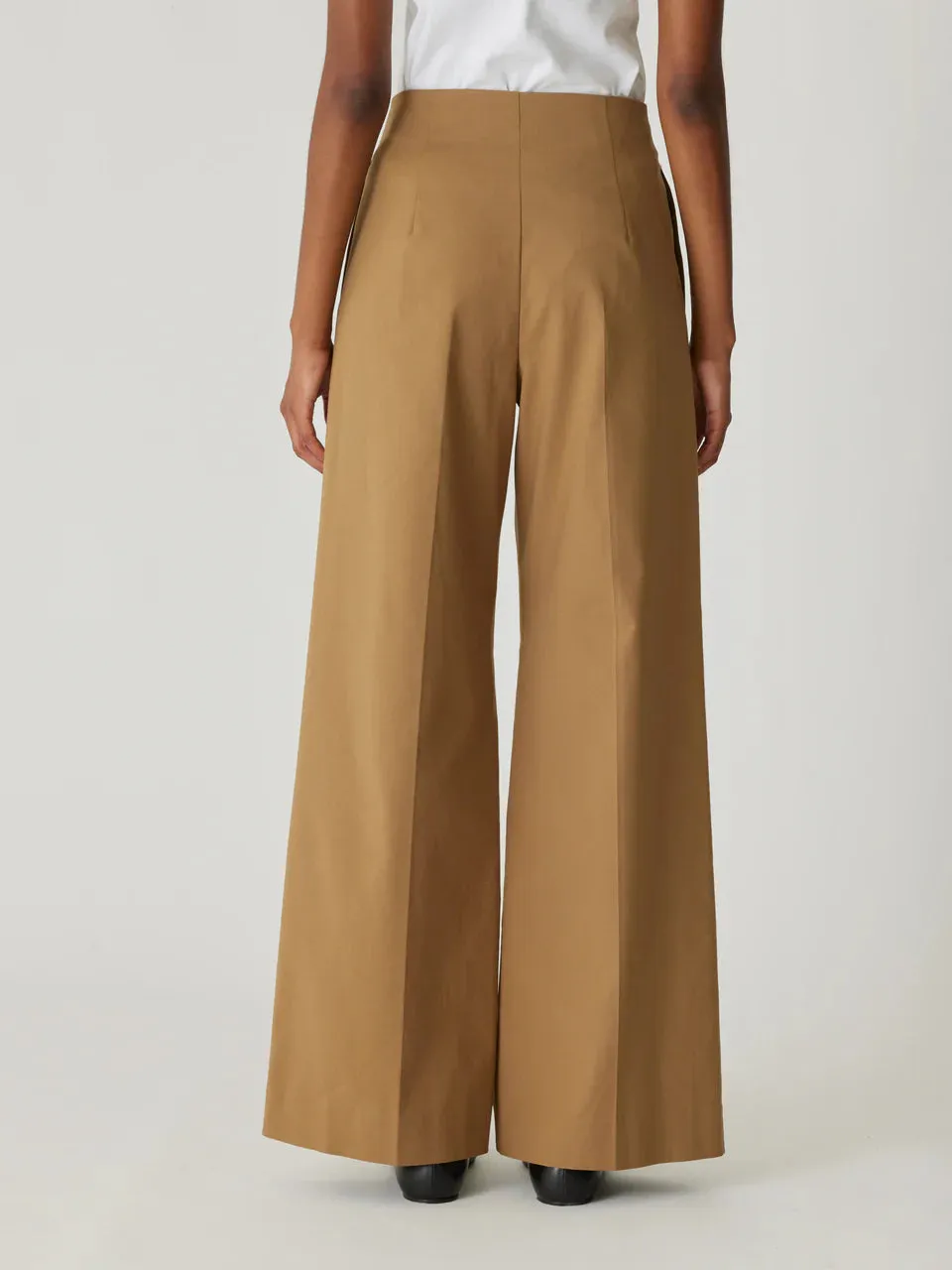 Rebecca Taylor/ Refined Sateen Wide Leg Cotton Trouser/ Date