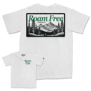 Roam Free & Wander Far Back Print Pigment-Dyed Tee