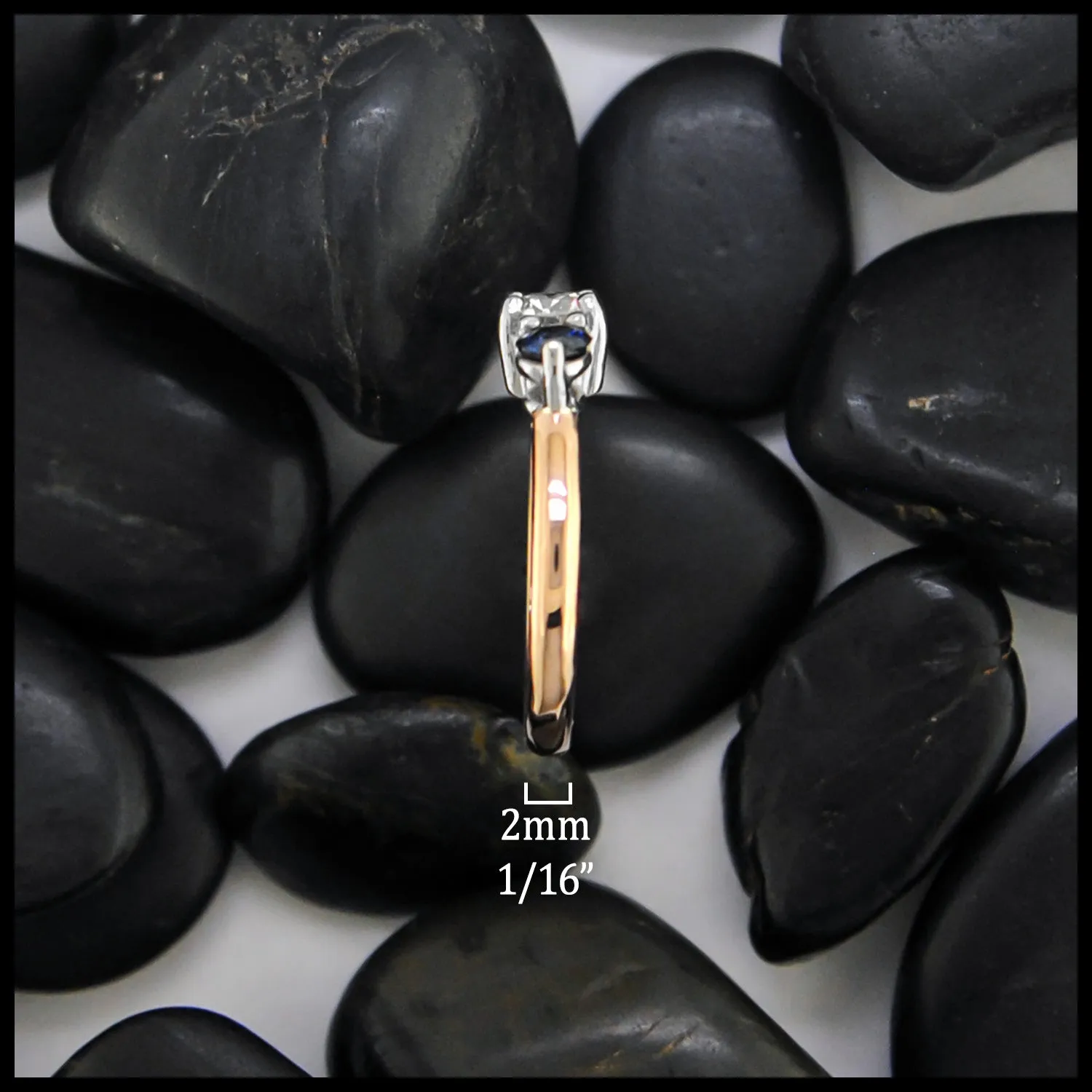 Rose Gold Diamond and Sapphire Ring