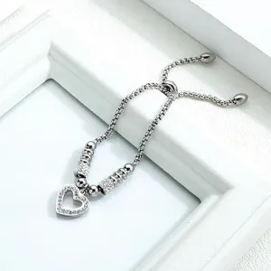 Rose Gold Titanium Steel Love Zircon Bracelet Simple Diamond Bracelet