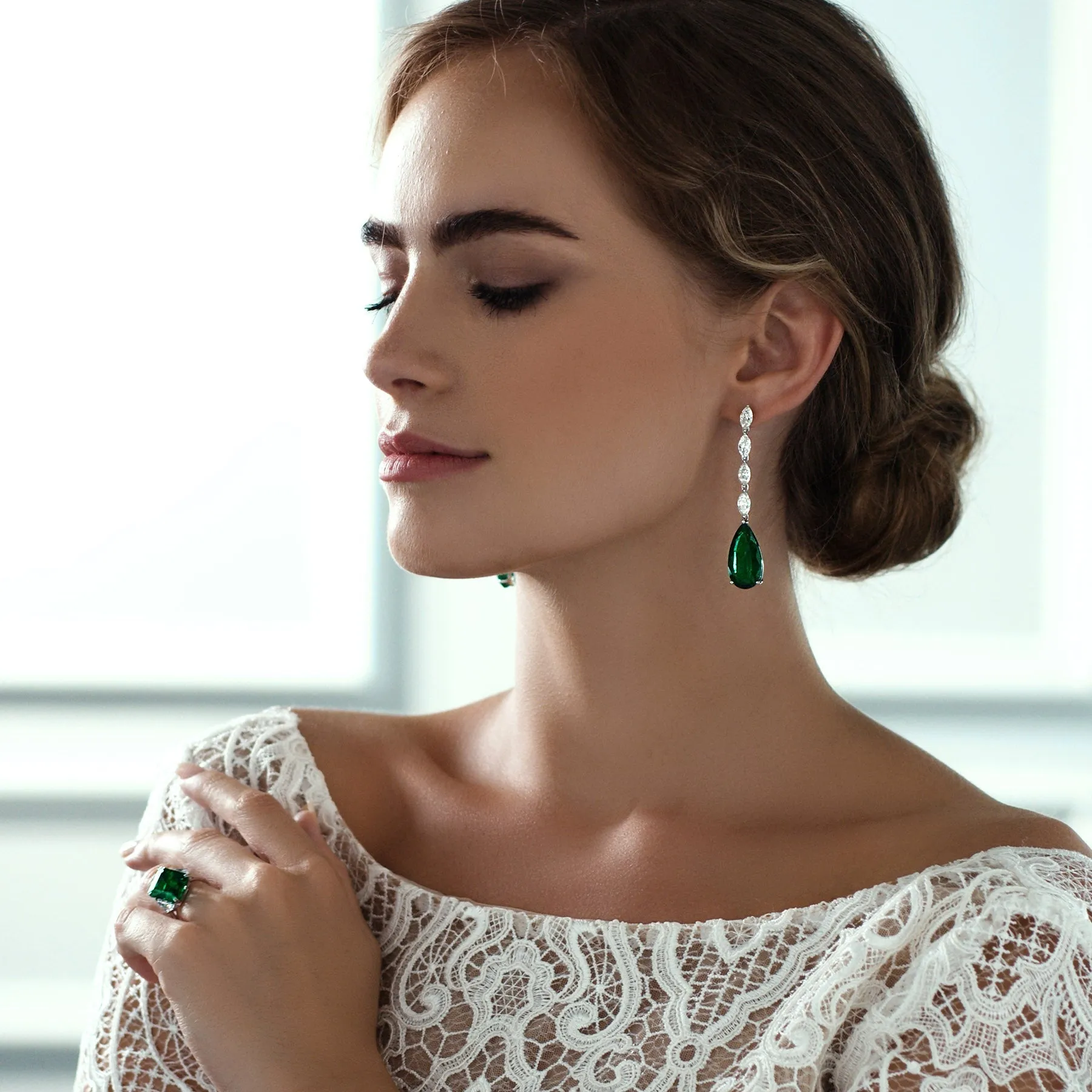 Royal Emerald Statement Earrings