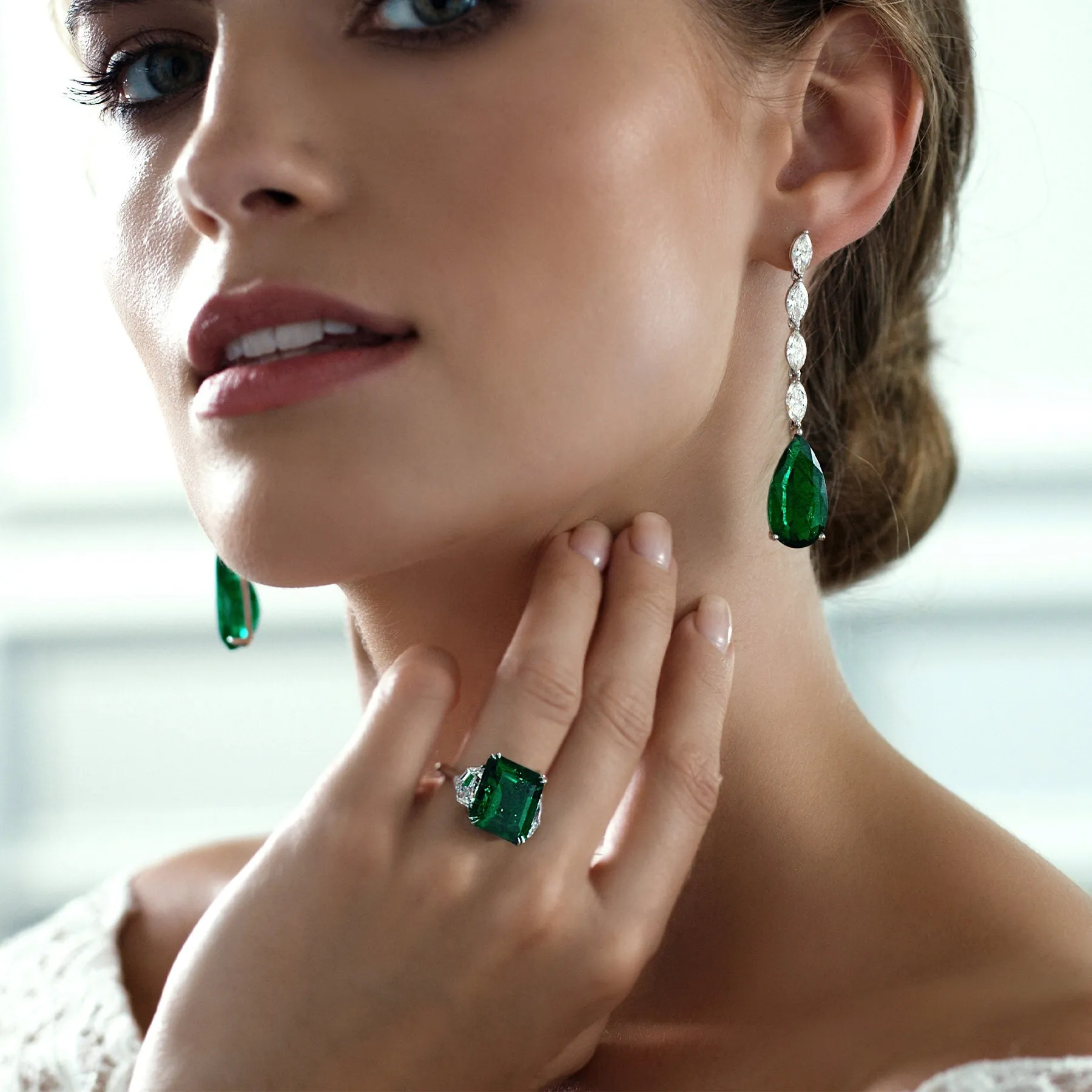 Royal Emerald Statement Earrings