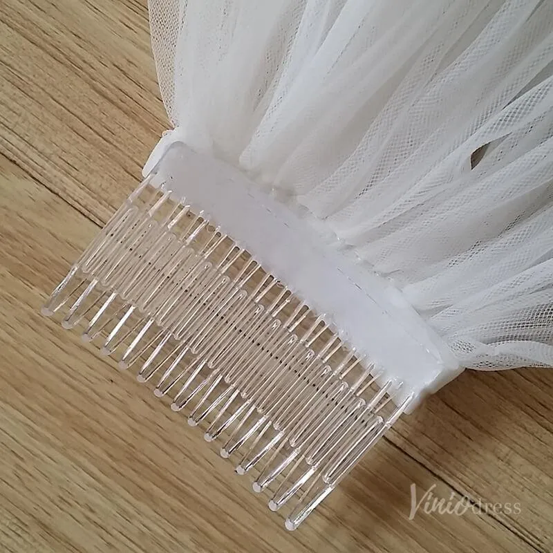 Roycebridal Simple Tulle Short Blusher Veil Viniodress TS17105
