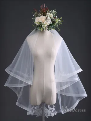 Roycebridal Simple Tulle Short Blusher Veil Viniodress TS17105