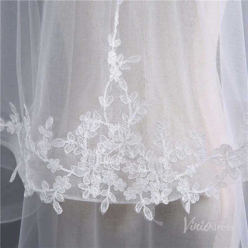 Roycebridal Simple Tulle Short Blusher Veil Viniodress TS17105