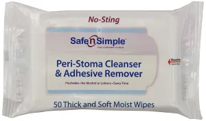 Safe n' Simple Peri-Stoma and Adhesive Remover Wipe, 50 Count
