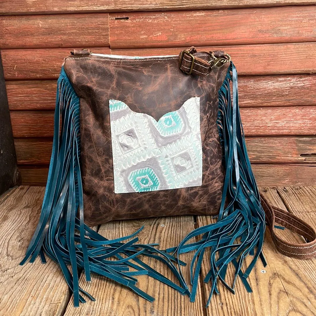 Shania - Brindle w/ Turquoise Sand Aztec Flap