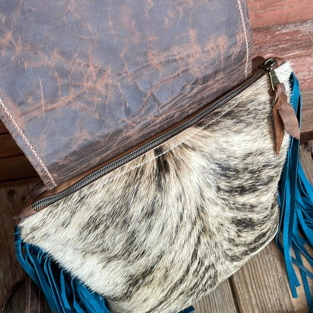 Shania - Brindle w/ Turquoise Sand Aztec Flap